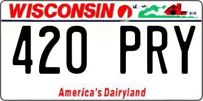 WI license plate 420PRY