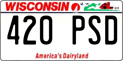 WI license plate 420PSD