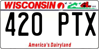 WI license plate 420PTX