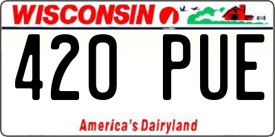 WI license plate 420PUE