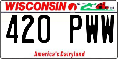 WI license plate 420PWW