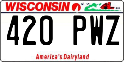 WI license plate 420PWZ