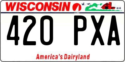 WI license plate 420PXA