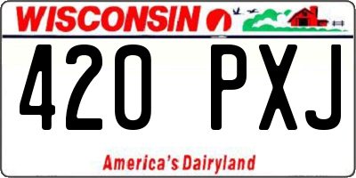 WI license plate 420PXJ