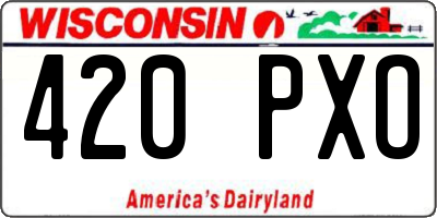 WI license plate 420PXO