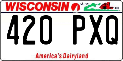 WI license plate 420PXQ