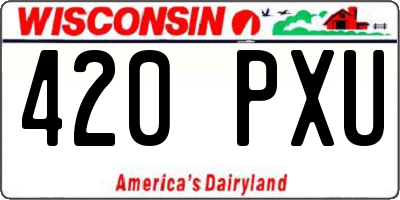 WI license plate 420PXU