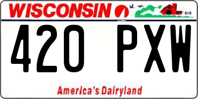 WI license plate 420PXW