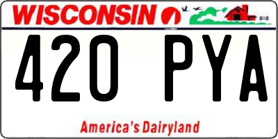 WI license plate 420PYA