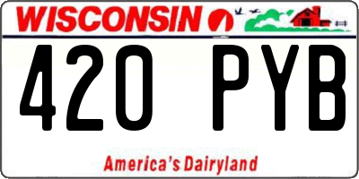 WI license plate 420PYB