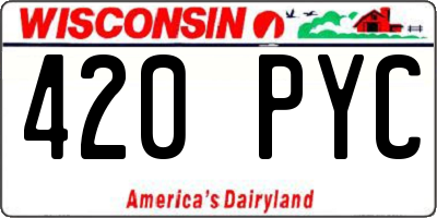 WI license plate 420PYC
