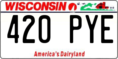 WI license plate 420PYE