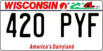WI license plate 420PYF