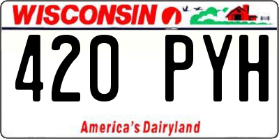 WI license plate 420PYH