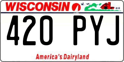 WI license plate 420PYJ