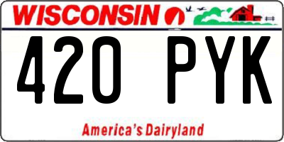 WI license plate 420PYK
