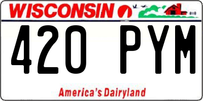 WI license plate 420PYM