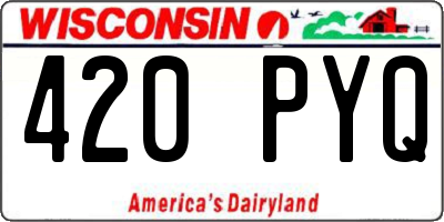 WI license plate 420PYQ