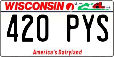 WI license plate 420PYS