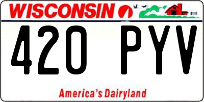 WI license plate 420PYV