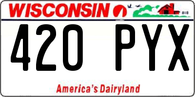 WI license plate 420PYX
