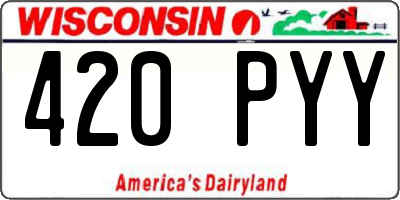 WI license plate 420PYY