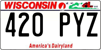 WI license plate 420PYZ