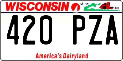 WI license plate 420PZA