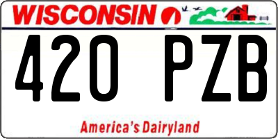 WI license plate 420PZB