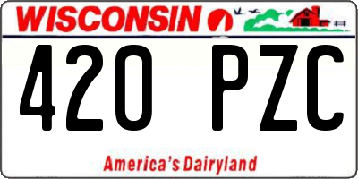 WI license plate 420PZC