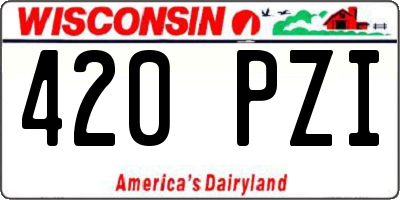 WI license plate 420PZI