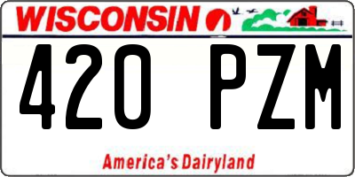 WI license plate 420PZM
