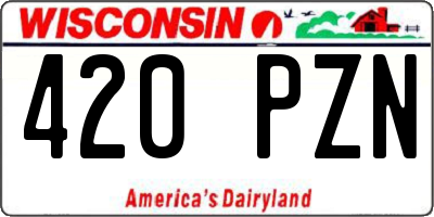 WI license plate 420PZN
