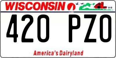 WI license plate 420PZO