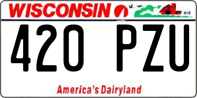 WI license plate 420PZU