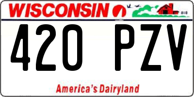 WI license plate 420PZV