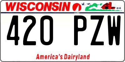 WI license plate 420PZW