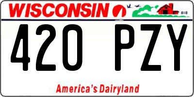 WI license plate 420PZY