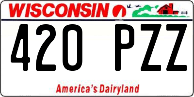 WI license plate 420PZZ