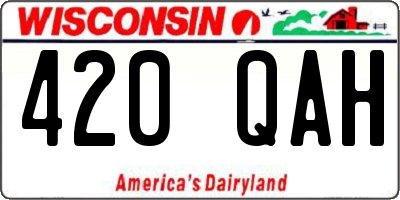 WI license plate 420QAH
