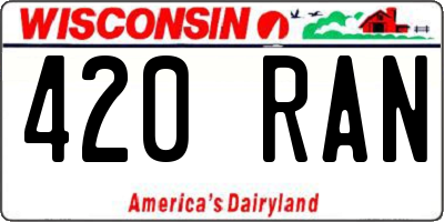 WI license plate 420RAN