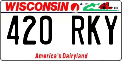WI license plate 420RKY