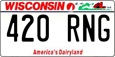 WI license plate 420RNG