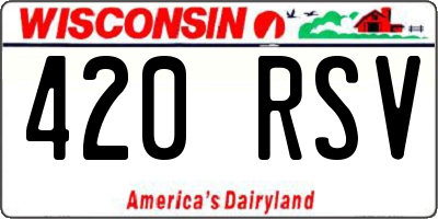 WI license plate 420RSV