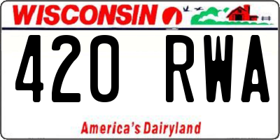 WI license plate 420RWA