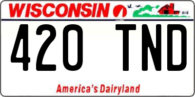 WI license plate 420TND