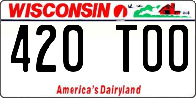 WI license plate 420TOO