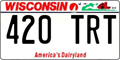 WI license plate 420TRT
