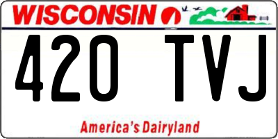 WI license plate 420TVJ