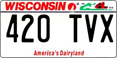 WI license plate 420TVX